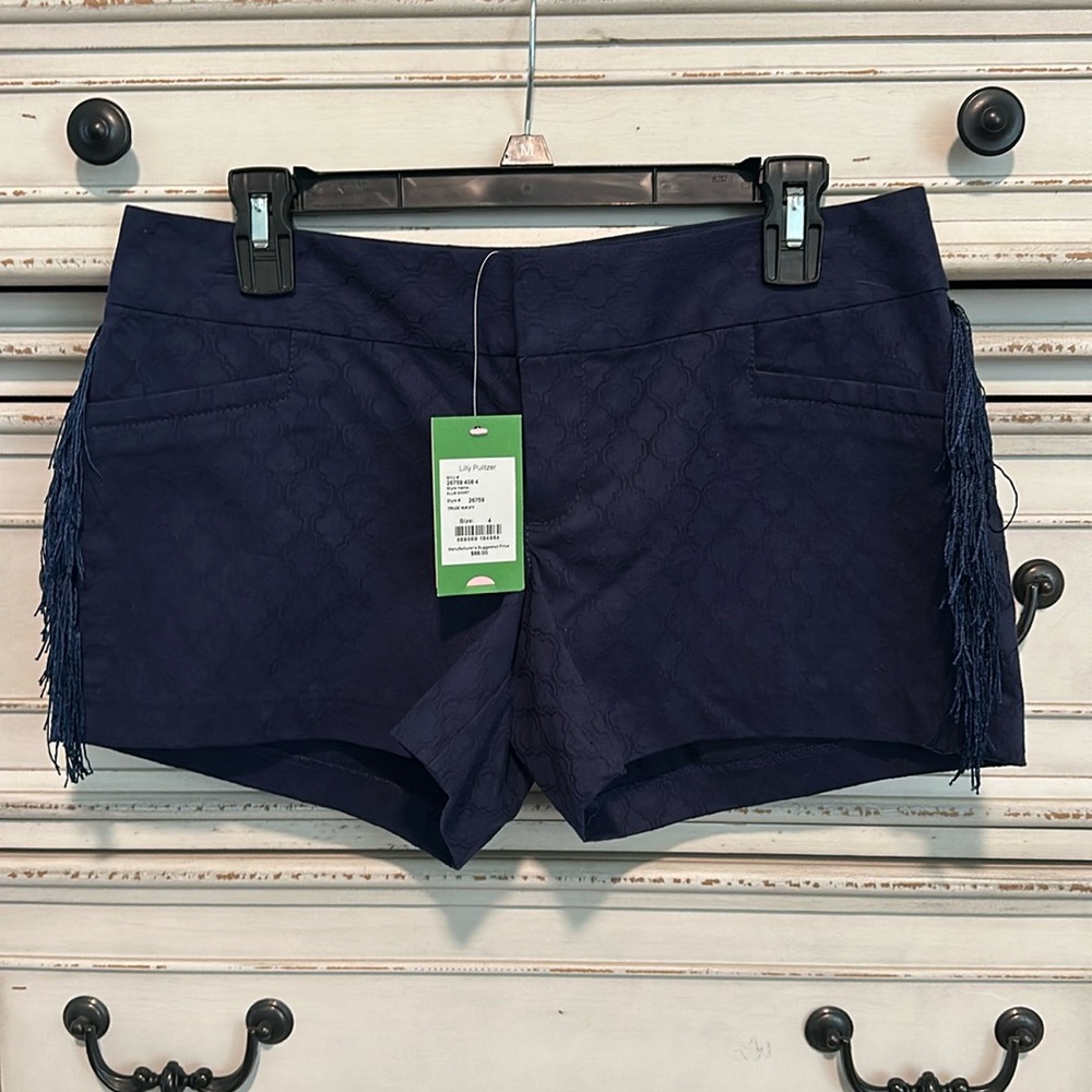 LILLY PULITZER Ellie True Navy Fringe Short 4.